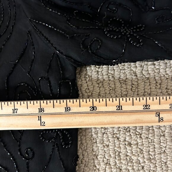 Vintage Silky Nites New York Black Beaded Sequin Formal Elegant Cardigan SZ PS - Picture 6 of 6